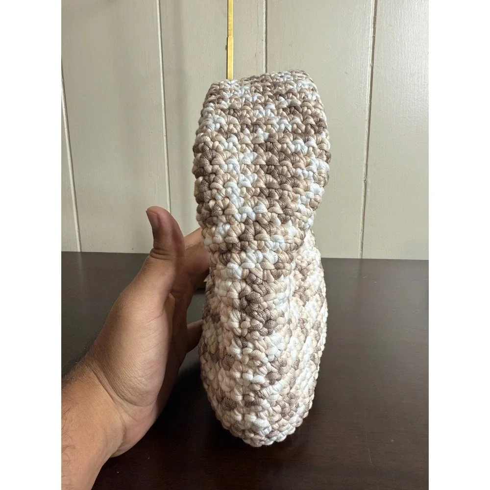 Crochet Handbag Shoulder Bag Women's Knit Purse Beige Brown White Woven Hobo